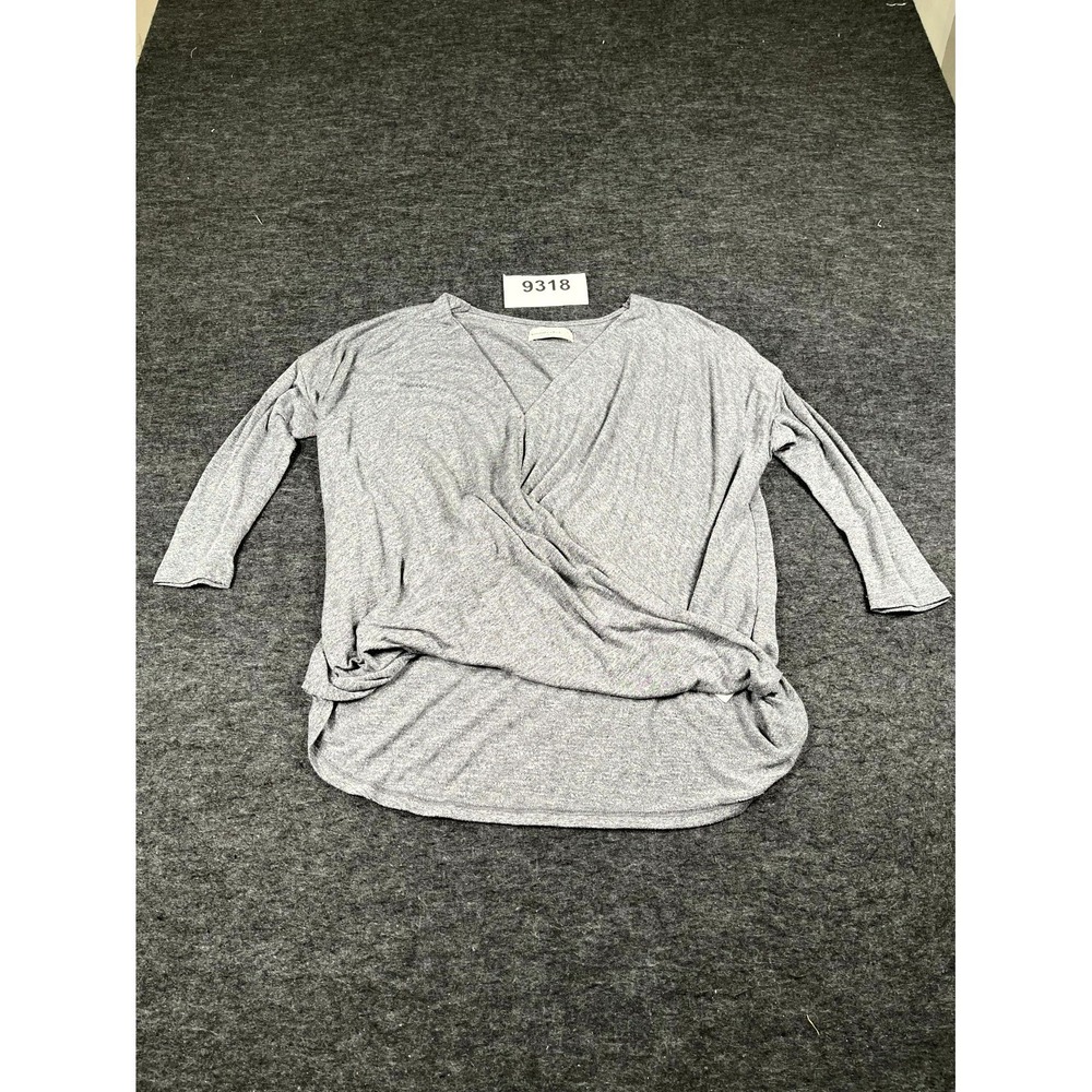 Abercrombie & Fitch Blouse Top‎ Womens Small Gray V Neck Wrap Front Casual